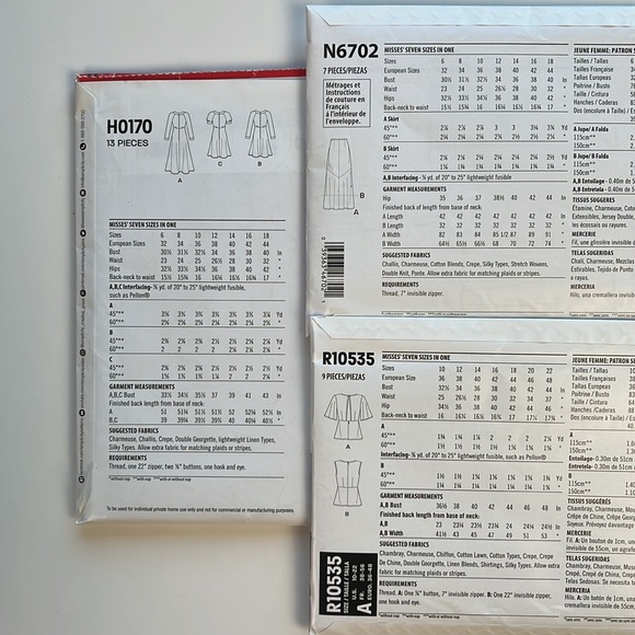 Lot of 7 NEW LOOK Sewing Patterns R10281 R10087 R10098 R10535 R10283 H0170 N6072 - Picture 16 of 16